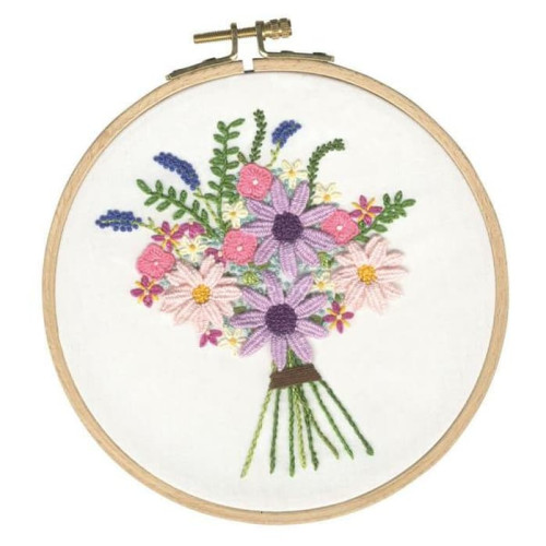 Embroidery fabric, threads, patterns, and kits.