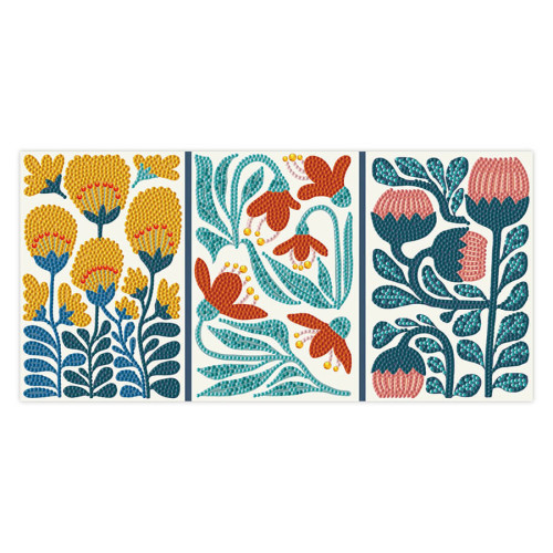 Modern Floral Triptych Diamond Dotz Decor kit 