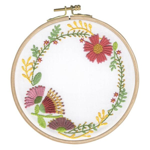 DMC Perle 5 embroidery kit Autumn Flowers 13.5 x 14.5cm