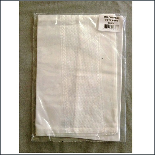 Baby pillow case with section for needlework