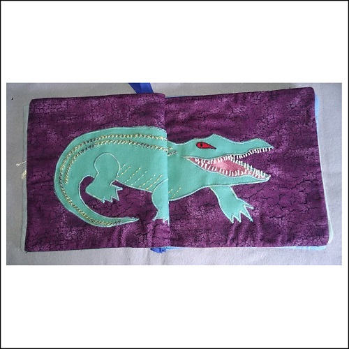 Crocodile in the River textile art pattern