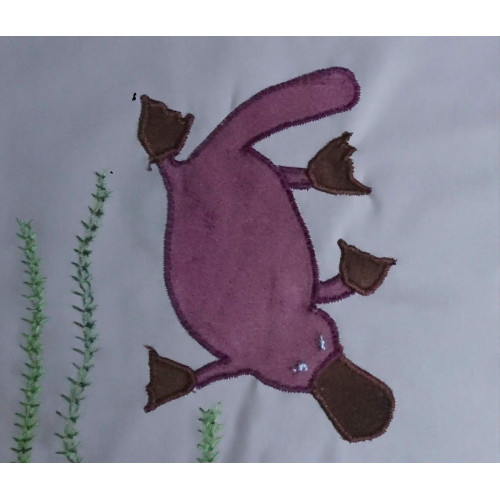Platypus in the Creek textile art pattern
