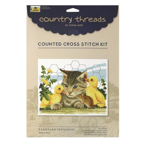 Farmyard Frenemies 26 x 34cm - cross stitch kit 