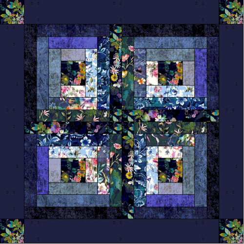 Log Cabin Fluer Wall Quilt Patchwork pattern