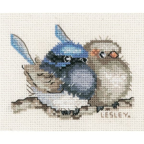 Australian Collection Small Blue Wren cross stitch kit by Lesley Suzanne Davies
