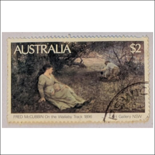 Australian 1981 McCubbin painting Wallaby Track, used 