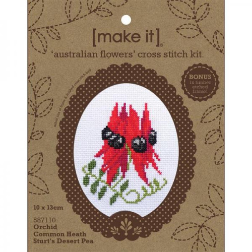 Australian Flowers mini counted cross stitch kit 10 x 13cm