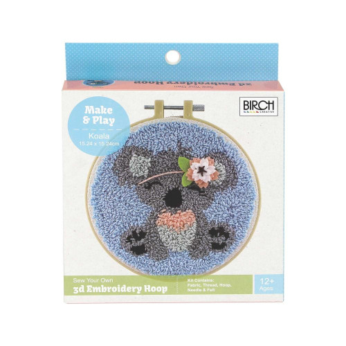 Birch Punch Needle 3D Embroidery Koala