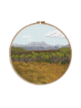 Kosciuszko counted cross stitch kit with Zweigart aida, DMC thread, and hoop.  