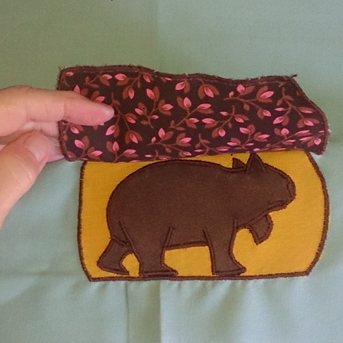 Wombat in the Burrow textile art pattern