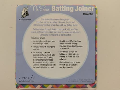 Matilda's own no-sew batting joiner 4cm x 20 metres